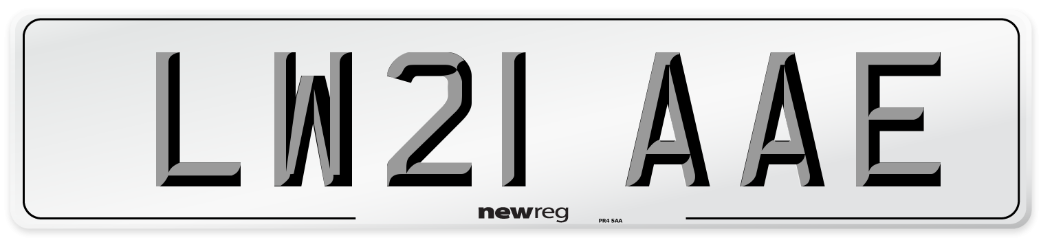 LW21 AAE Number Plate from New Reg